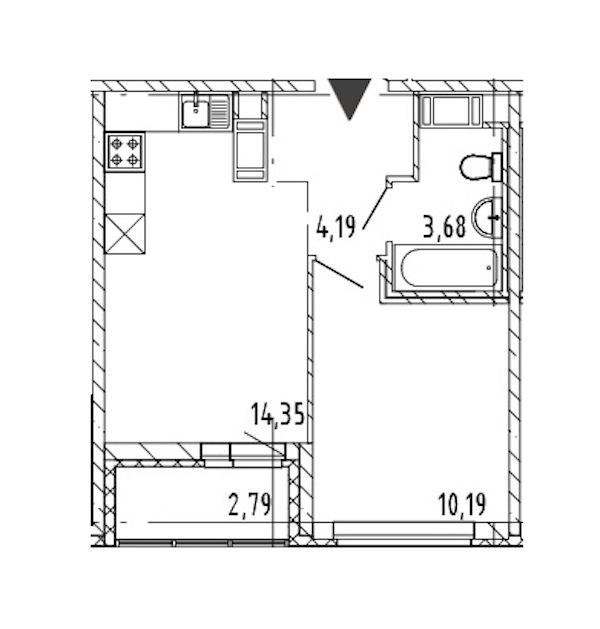 1-комнатная квартира 32.41 м², 9/17 эт., ЖК «Новые горизонты 2»